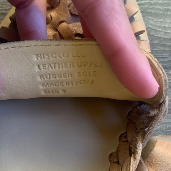 Nisolo Woven Leather Huarache Flats in Tan - Picture 7 of 9